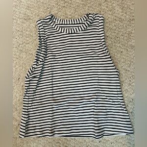 Essentials Black and White Striped Tank Top